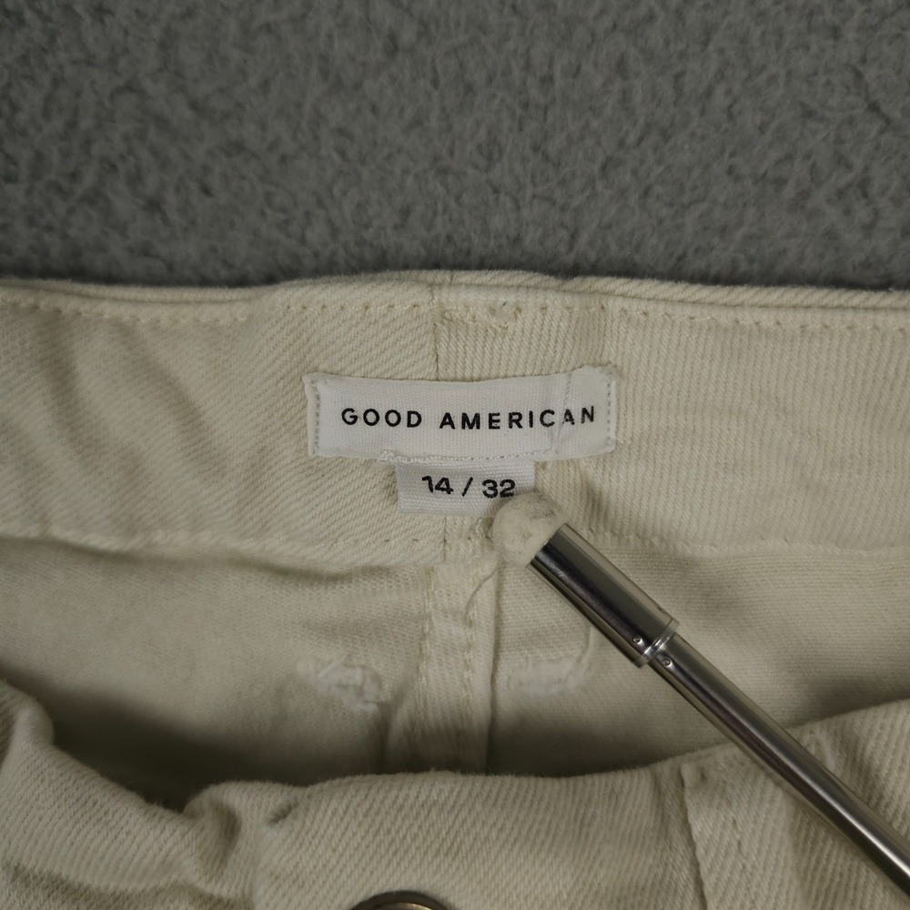 Good American Jeans Womens 14 32 Cream Bone Good Classic High Rise Waist Stretch - Picture 3 of 13